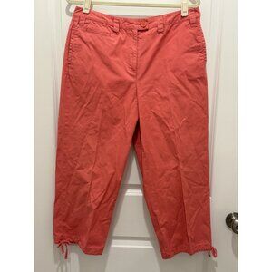 Talbots Ankle Pant Size 12 Coral Ankle Ties Wide Leg